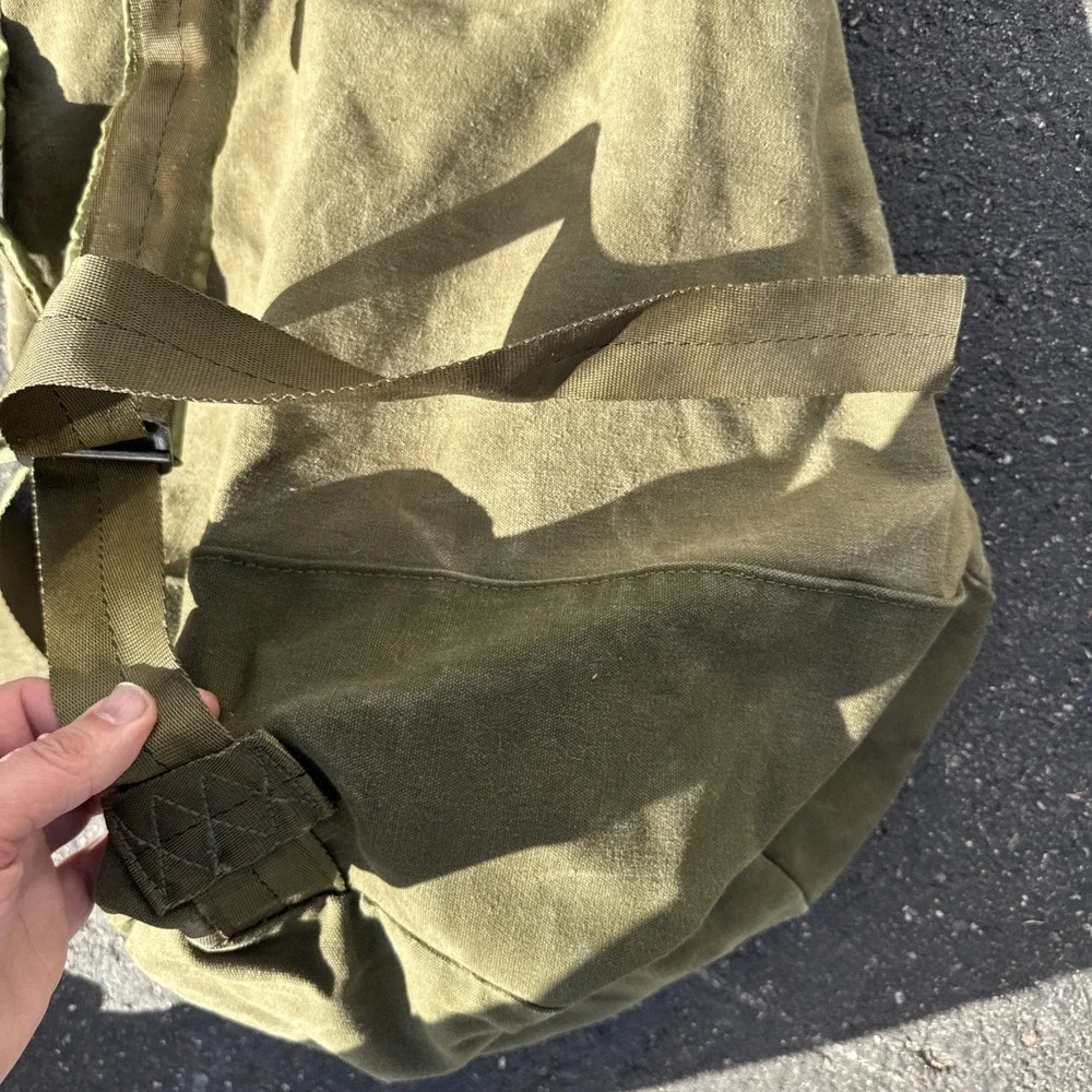 Military Duffle Bag Rucksack OD Type 2 W/straps Canvas TOP LOAD Army Brown